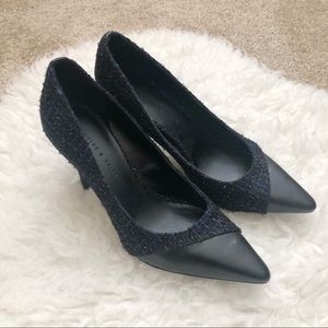 Charles and Keith Navy Tweed Heels